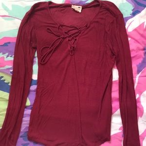Burgundy long sleeve shirt, super comfy